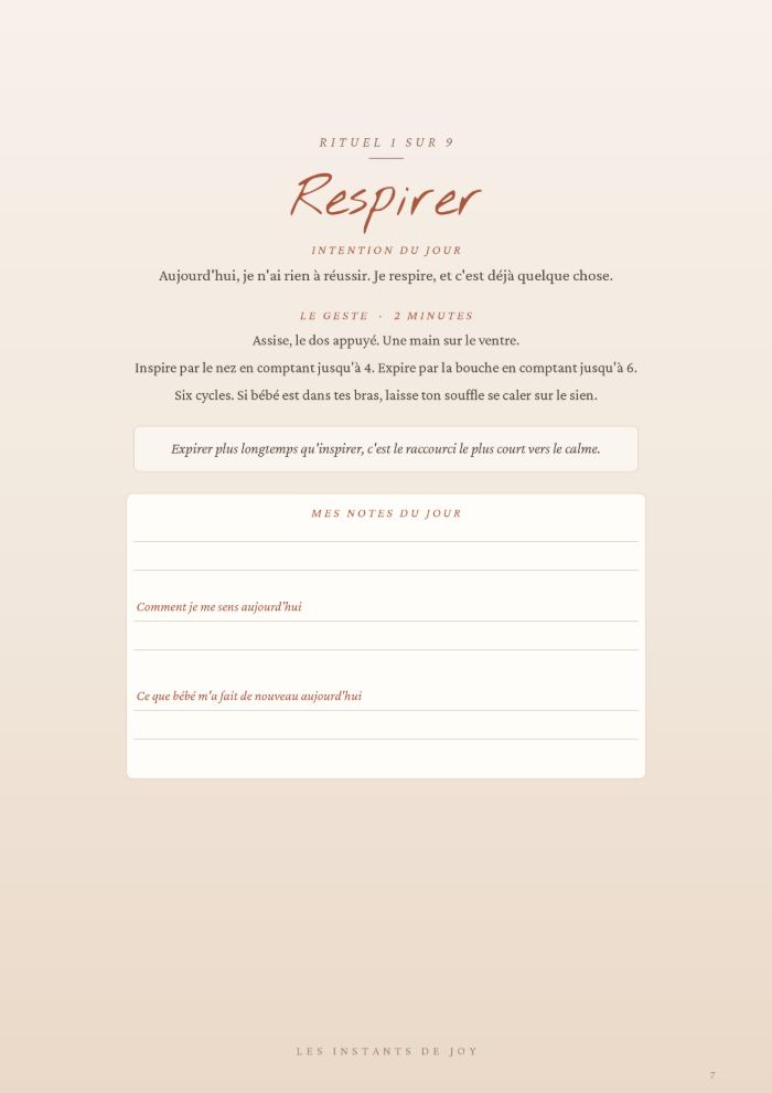 Page intérieure — Rituel 1 — Respirer