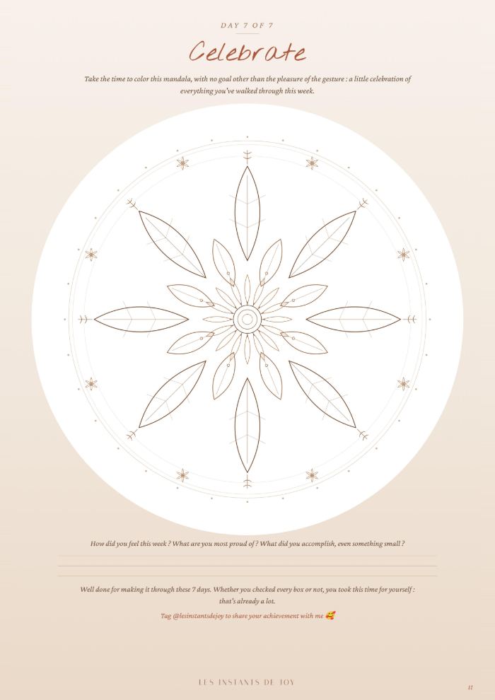 Page intérieure — The mandala to colour