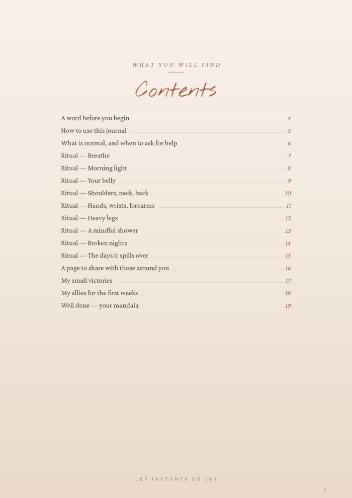 Page intérieure — Contents