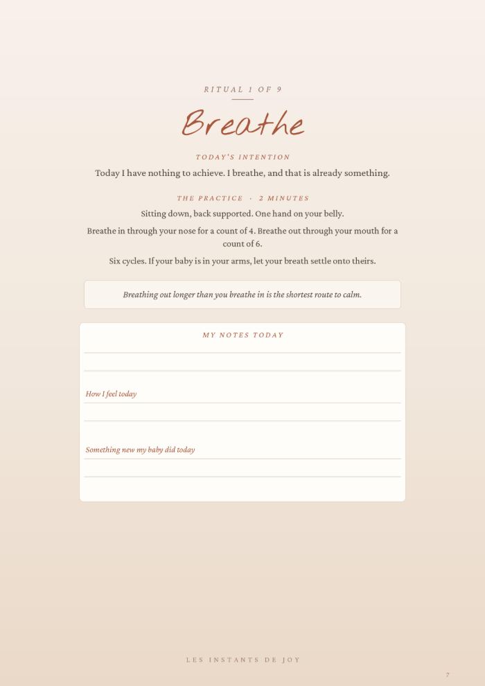 Page intérieure — Ritual 1 — Breathe